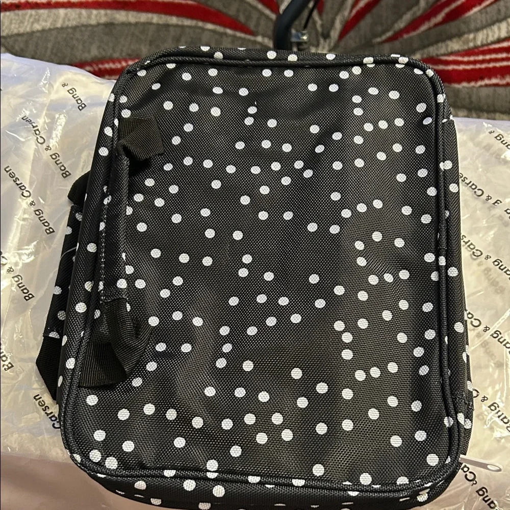Polka Dot Black Toiletry Bag